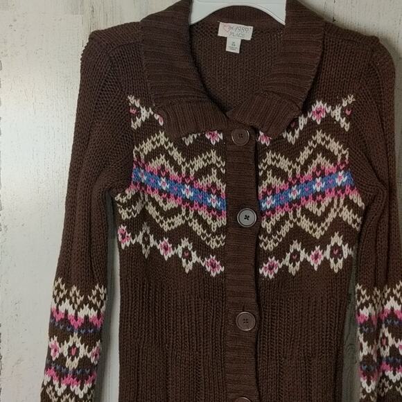 CHILDREN'S PLACE Brown Sweater Cardi Dress 7/8 Med - Picture 2 of 8